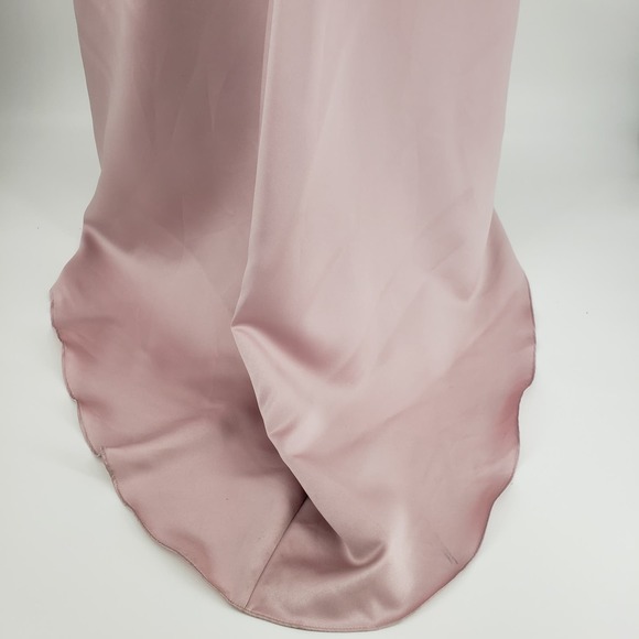 Alfred Angelo Strapless Dress 10 Long Evening Gown Beaded Mauve Pink Black 7284 - Picture 12 of 15